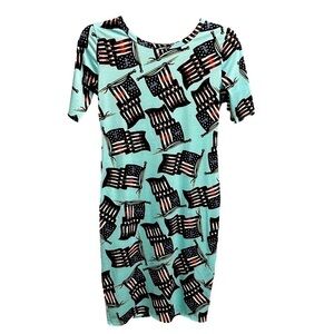 Lularoe Women's Julia Americana Flag Dress, Small